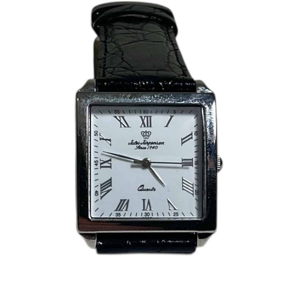 JULES JURGENSEN TANK WATCH - QUARTZ - 2035 3ATM WR Working New Battery